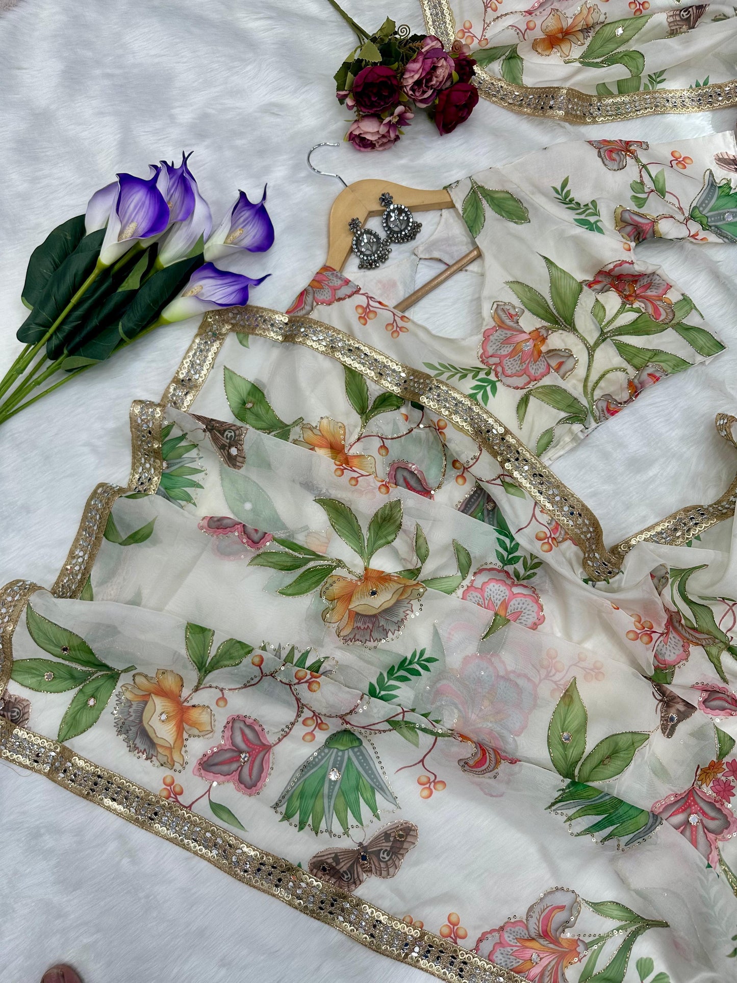 Celebrity Digital printed Tebby silk saree