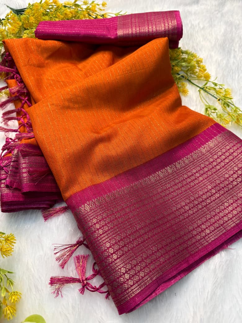 Premium Super Dola Recco Jari Saree