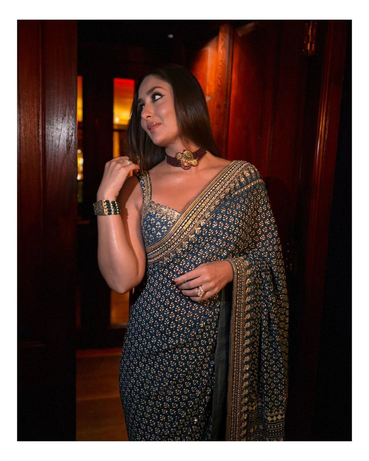 Designer Fox Georgette Saree with Mirror Work