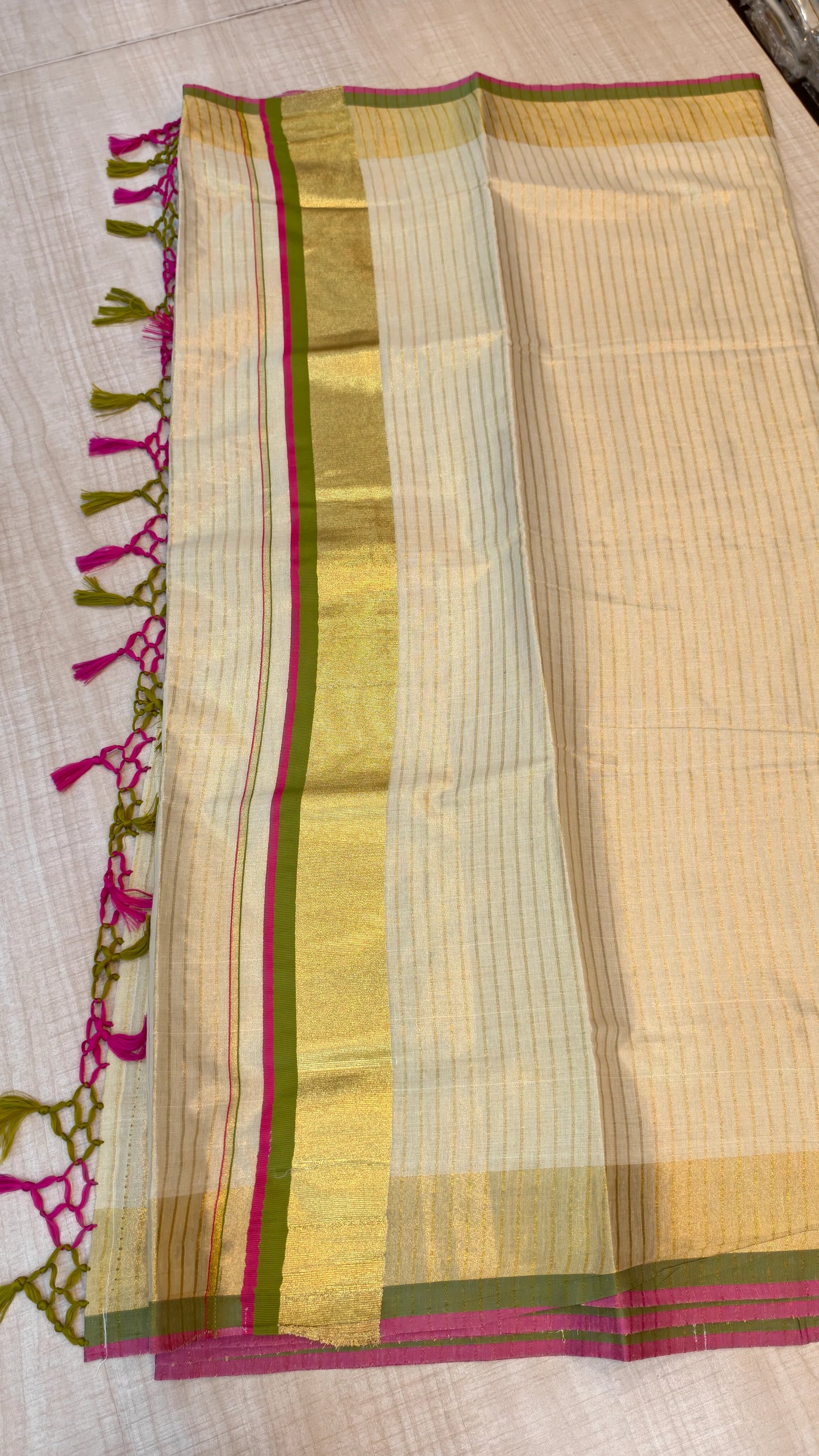 Striped Tissue Kerala Saree