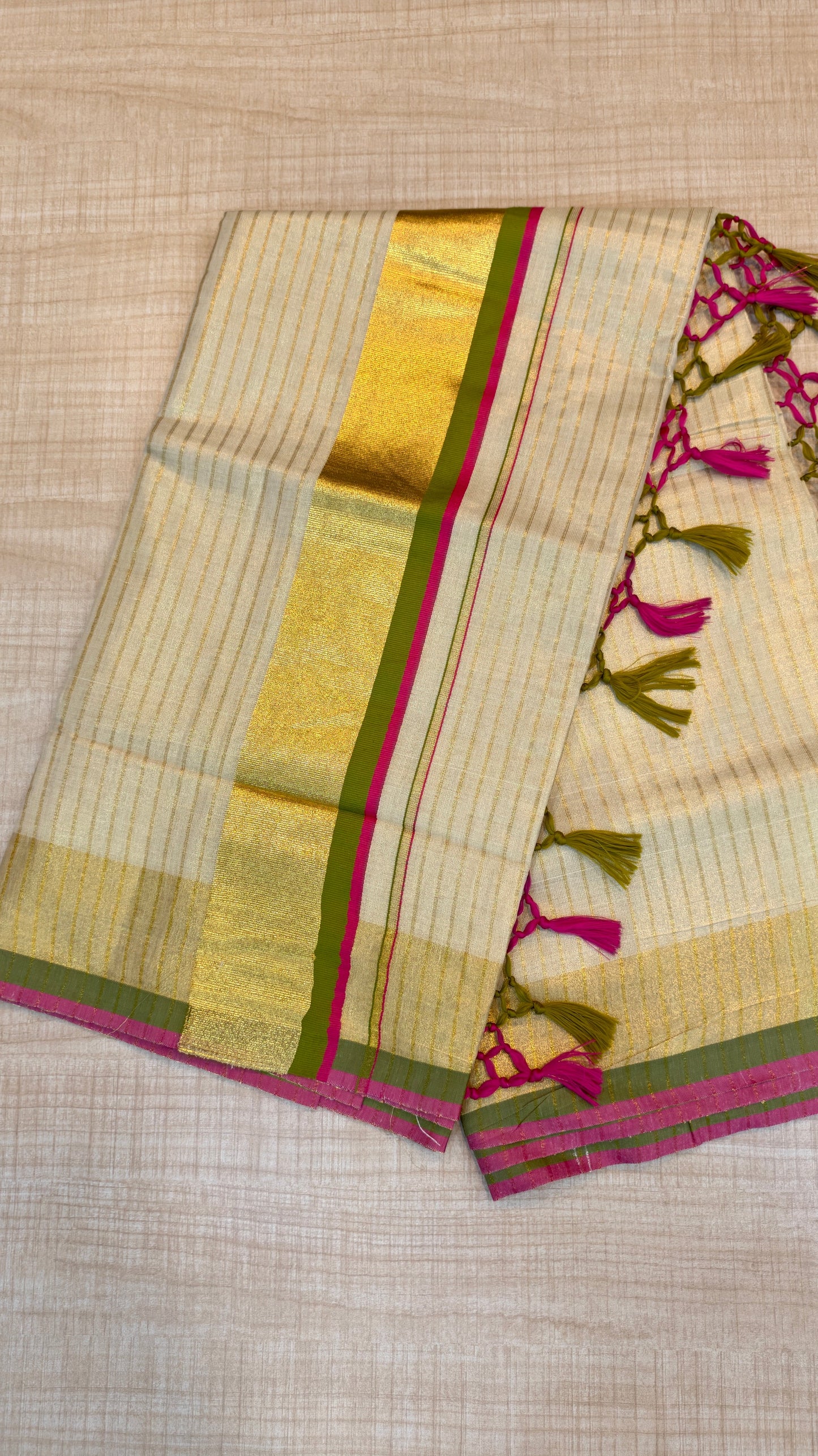 Striped Tissue Kerala Saree