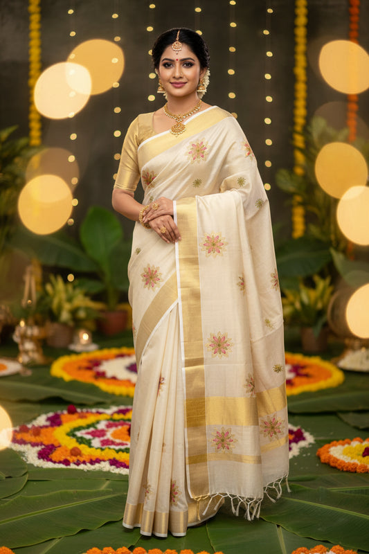 Floral Tissue Saree