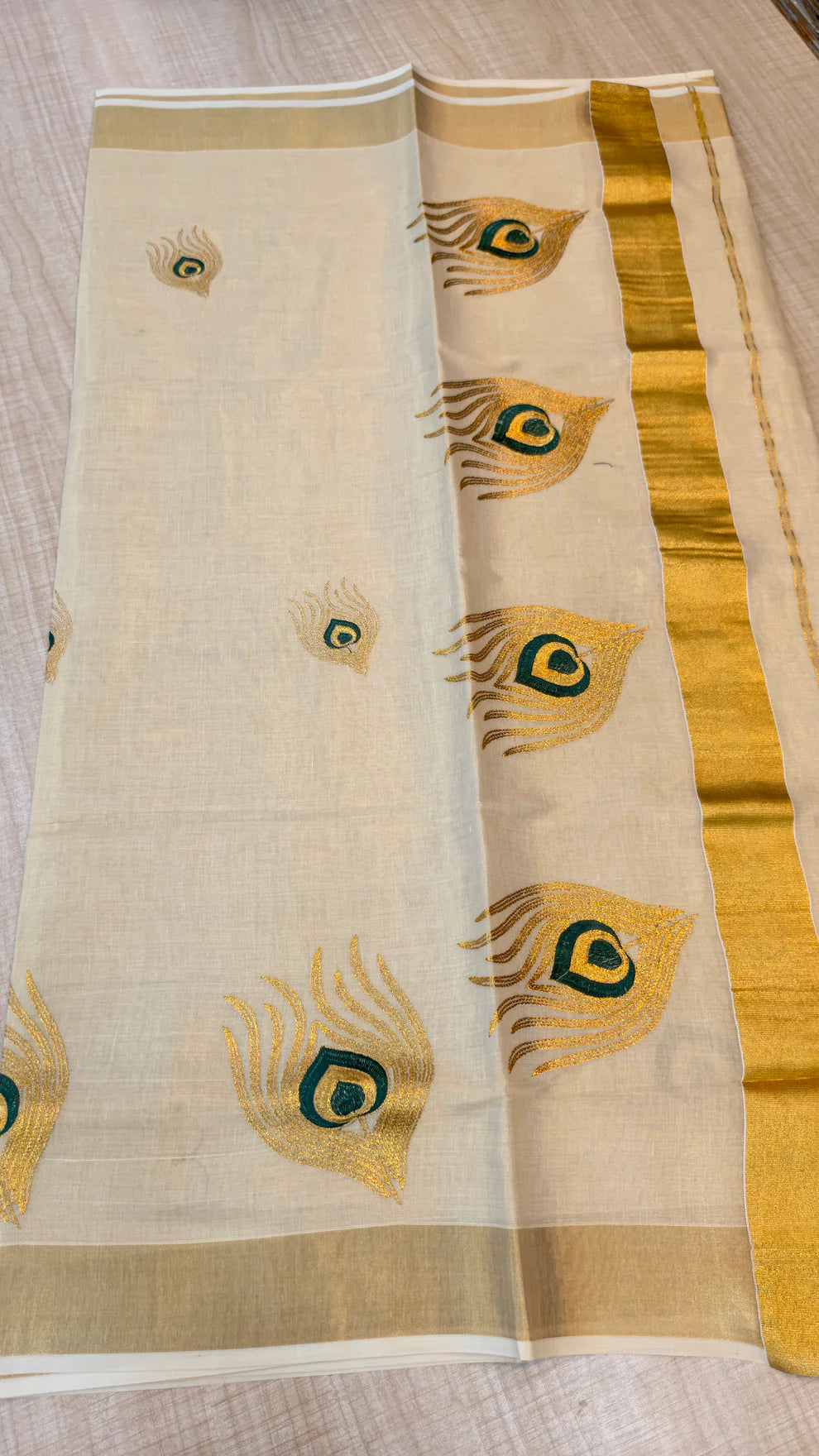 Peacock Feather Tissue Saree