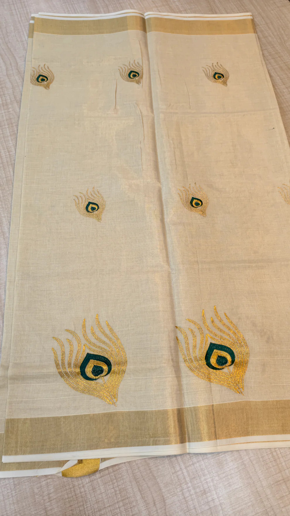 Peacock Feather Tissue Saree