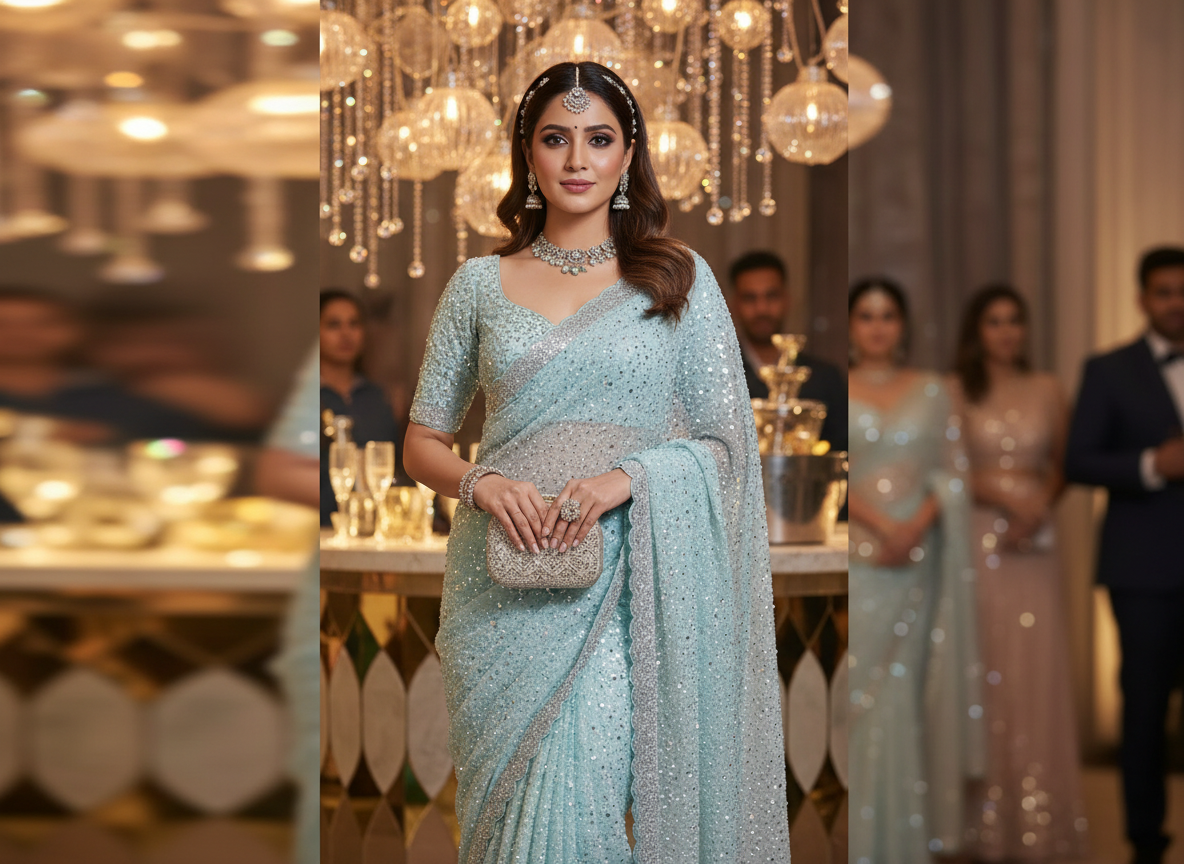 Exclusive Designer Beads & Sequins Saree