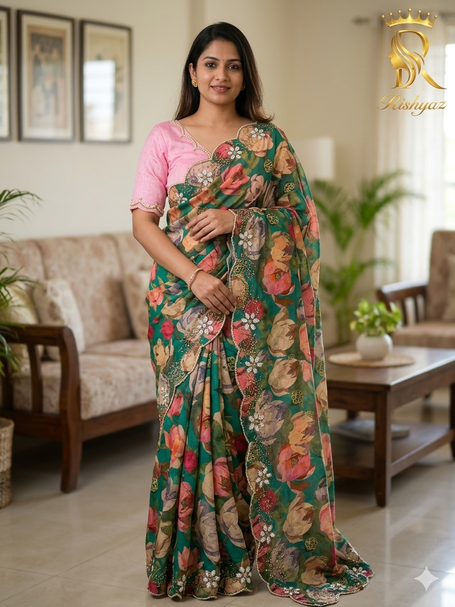 Elegant Soft Chinnon Silk Saree