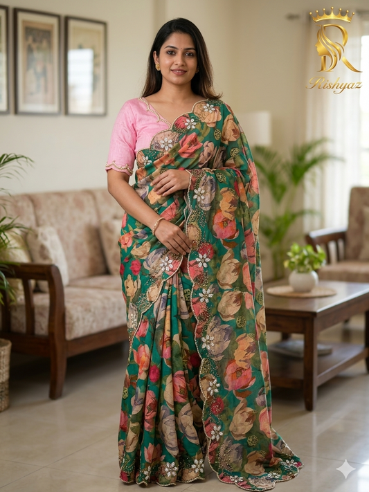 Elegant Soft Chinnon Silk Saree