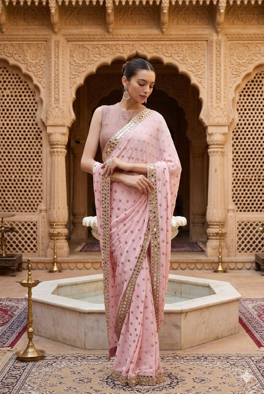 New Trending Bollywood Blockbuster Sequins Saree