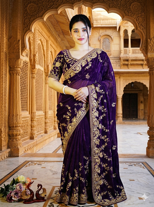 Designer Sequins Saree