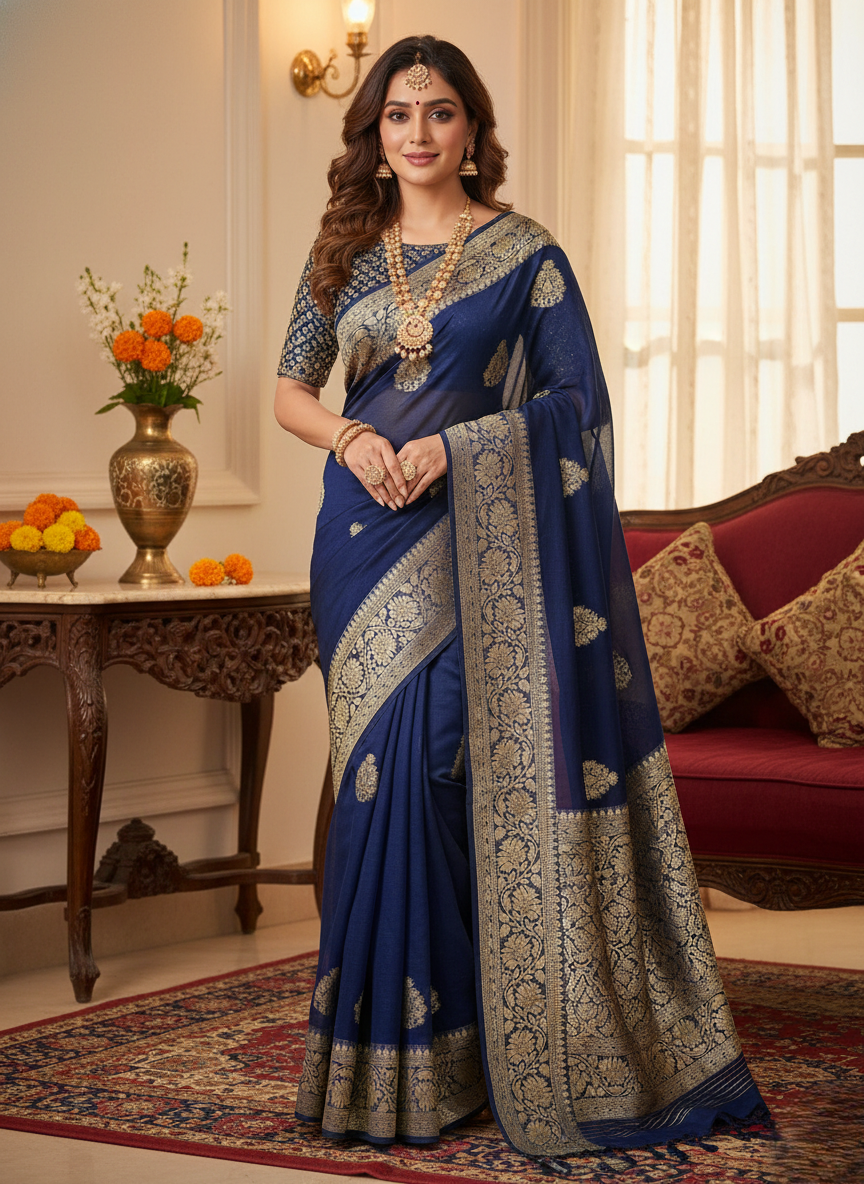 Elegant Viscose Georgette Saree