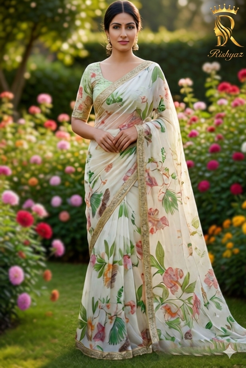 Celebrity Digital printed Tebby silk saree