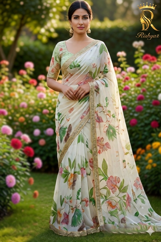 Celebrity Digital printed Tebby silk saree