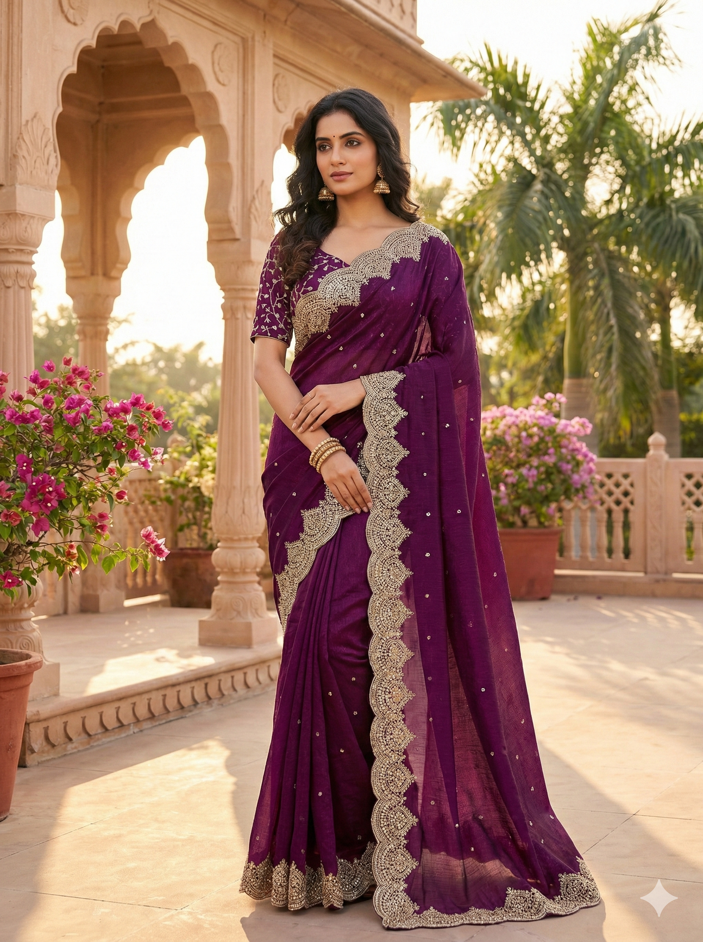 Space Chiffon Saree