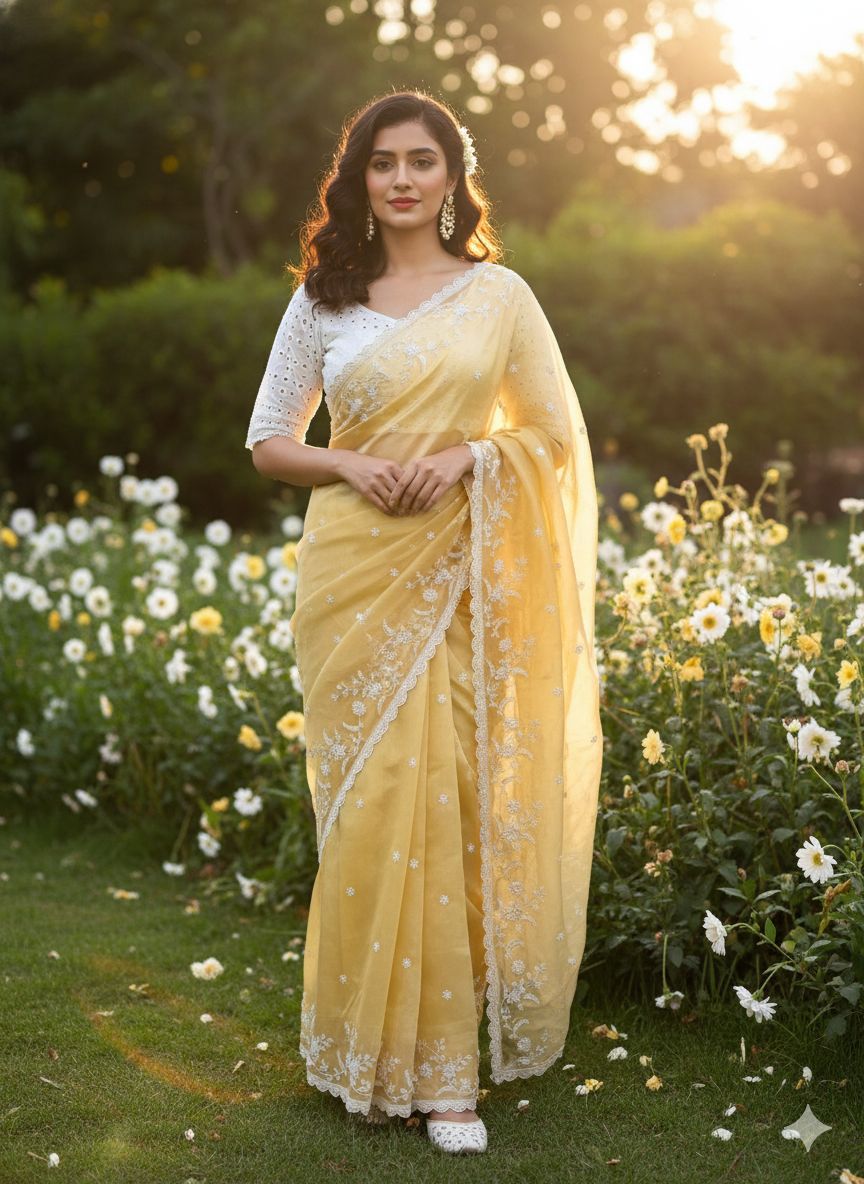 Pure Khadi Organza Saree