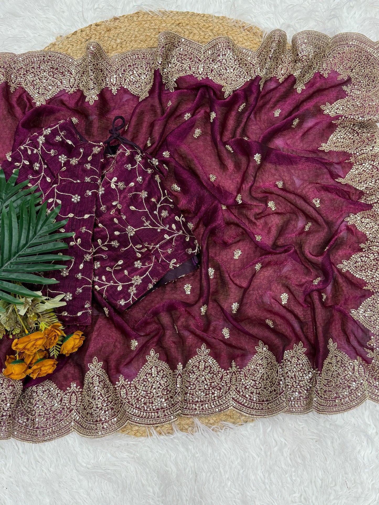 Space Chiffon Saree
