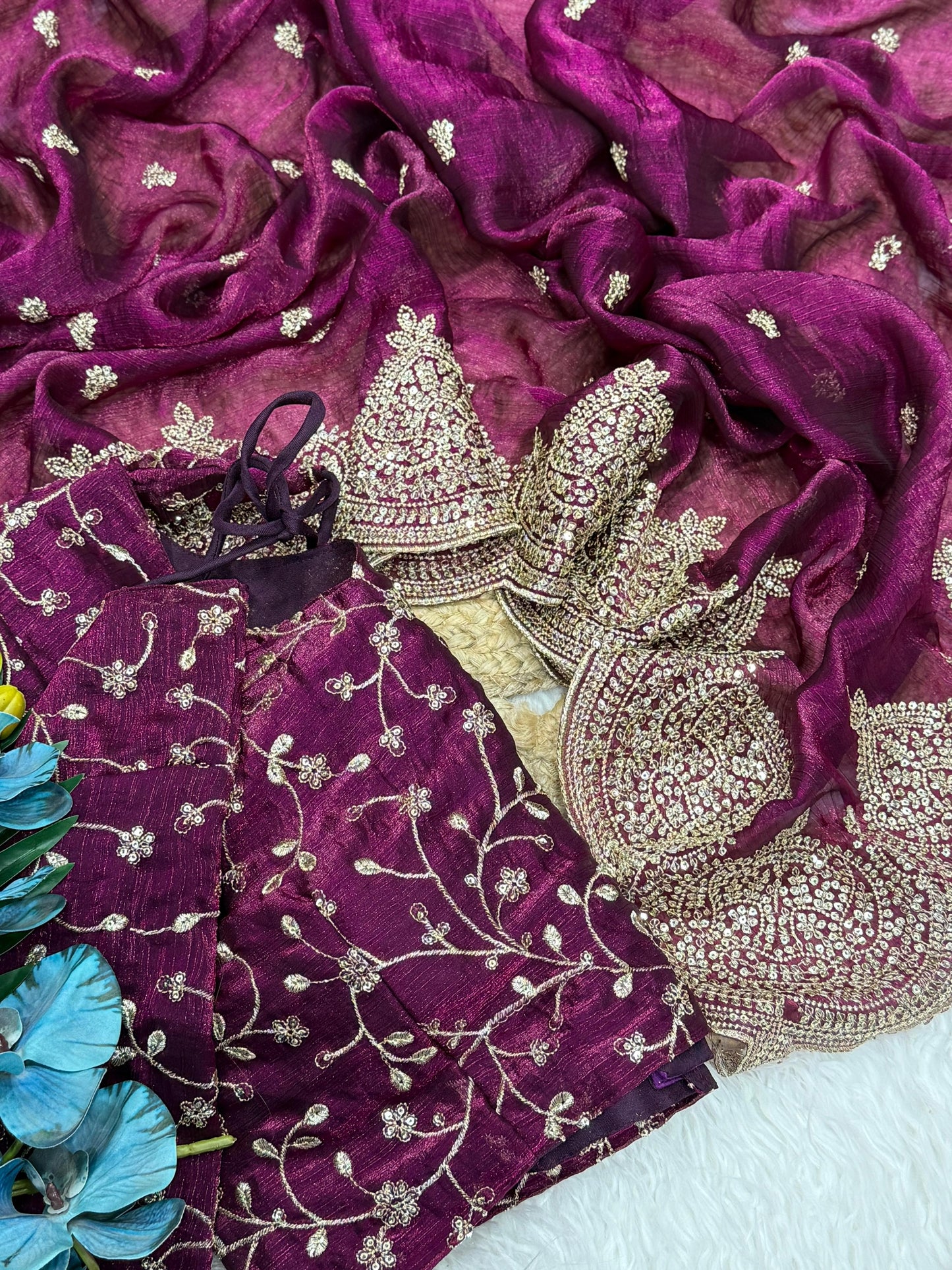 Space Chiffon Saree