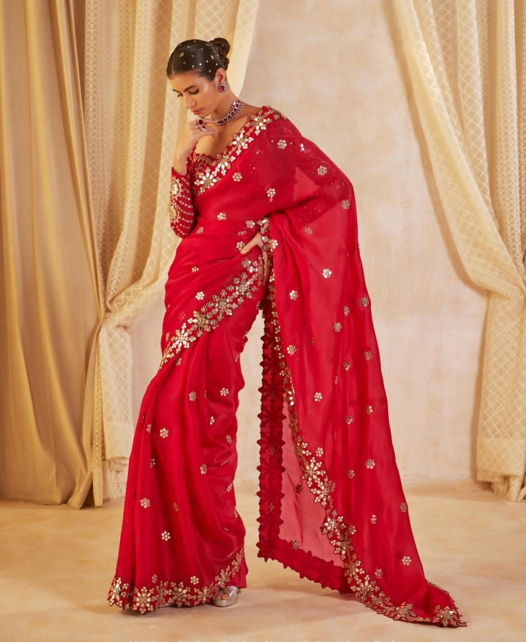 Bollywood Blockbuster Original Mirror Design Saree
