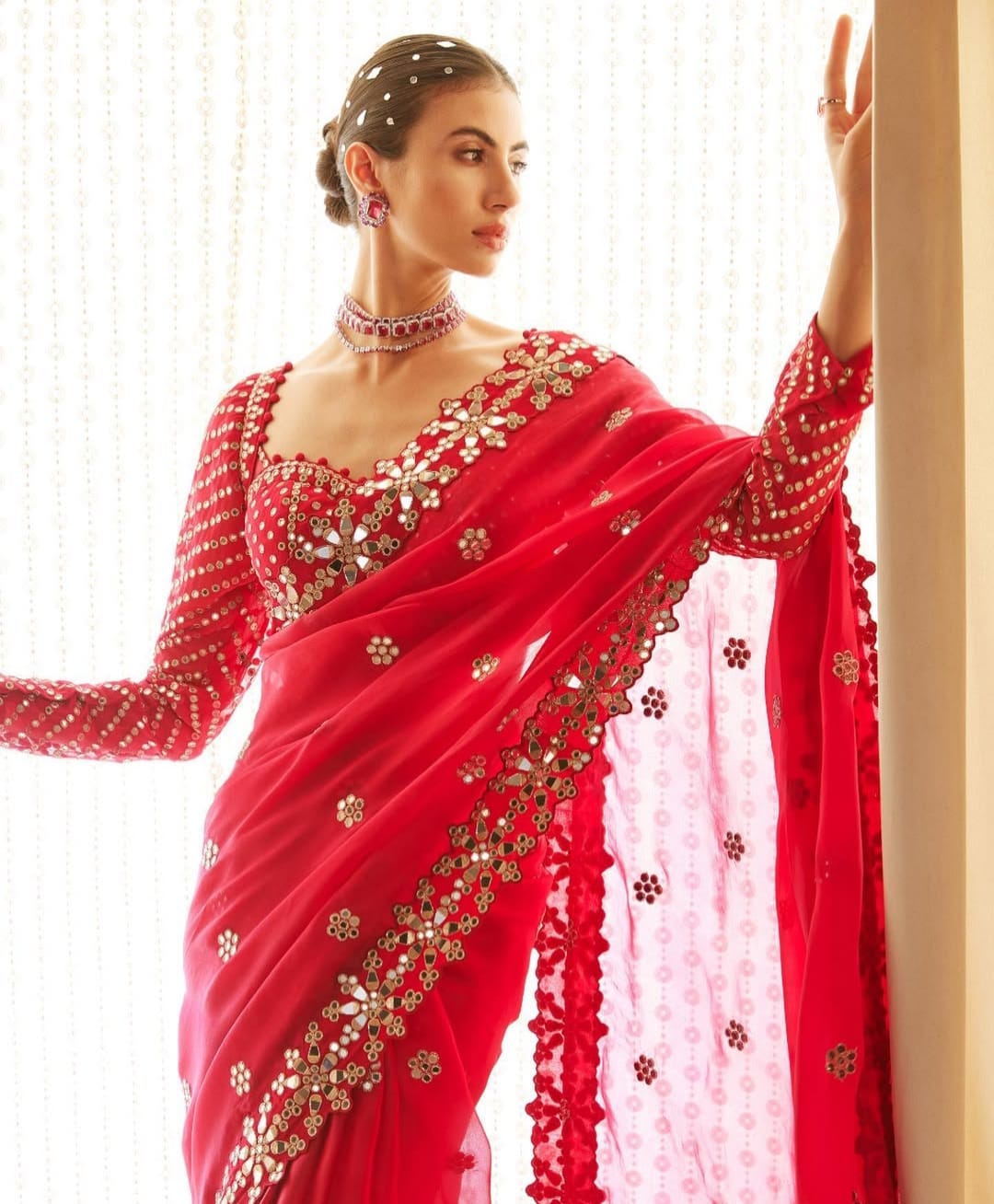 Bollywood Blockbuster Original Mirror Design Saree