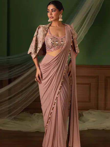Premium Ready-to-Wear Saree with Jacket Set