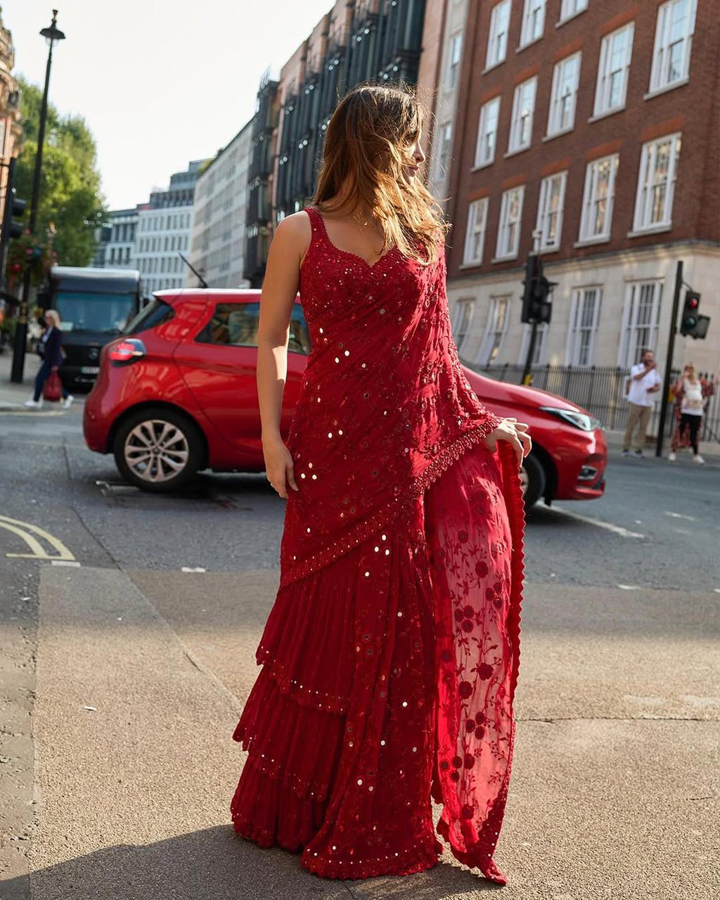 Ruffle (Frill) Designer Saree