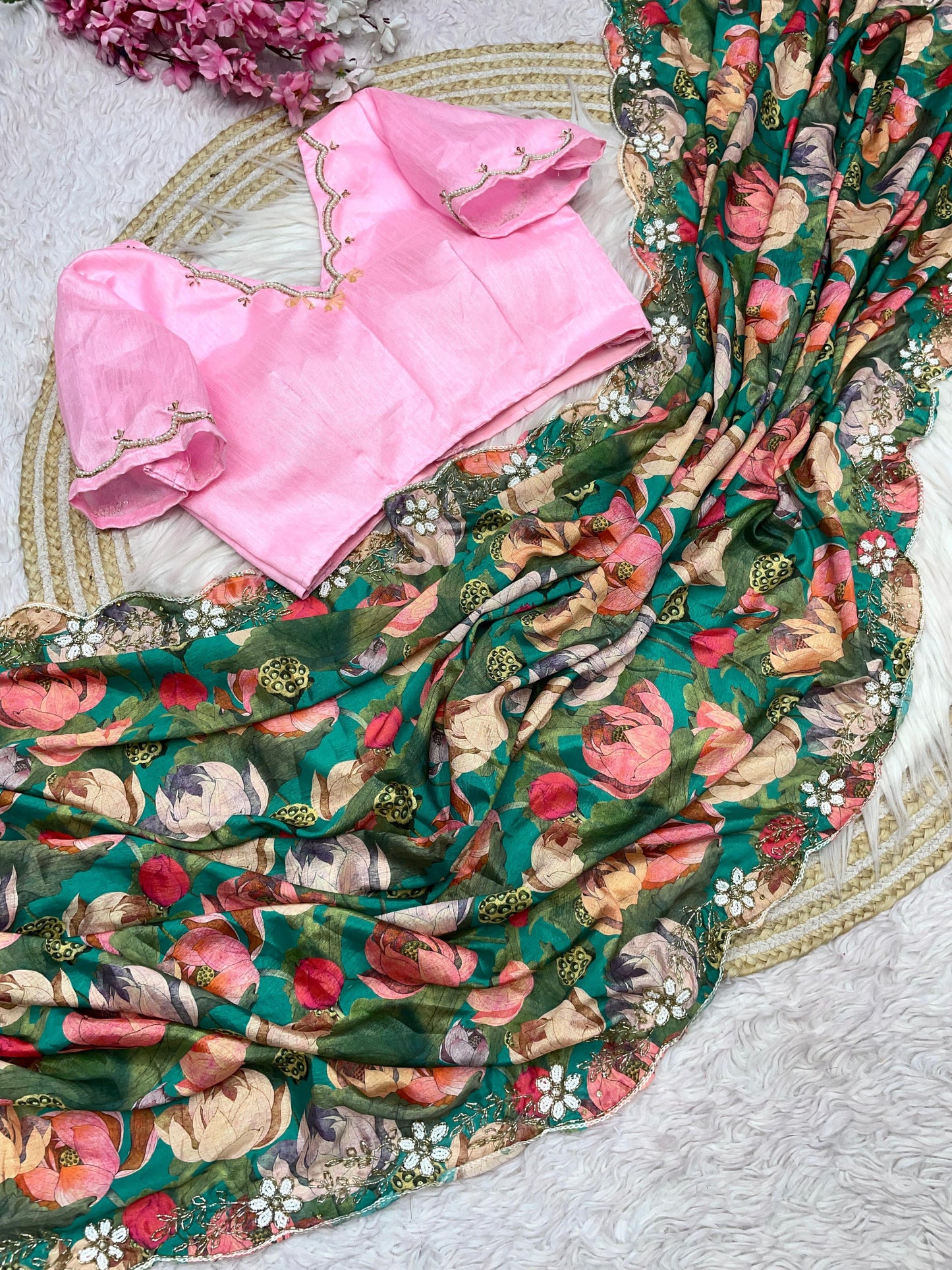Elegant Soft Chinnon Silk Saree