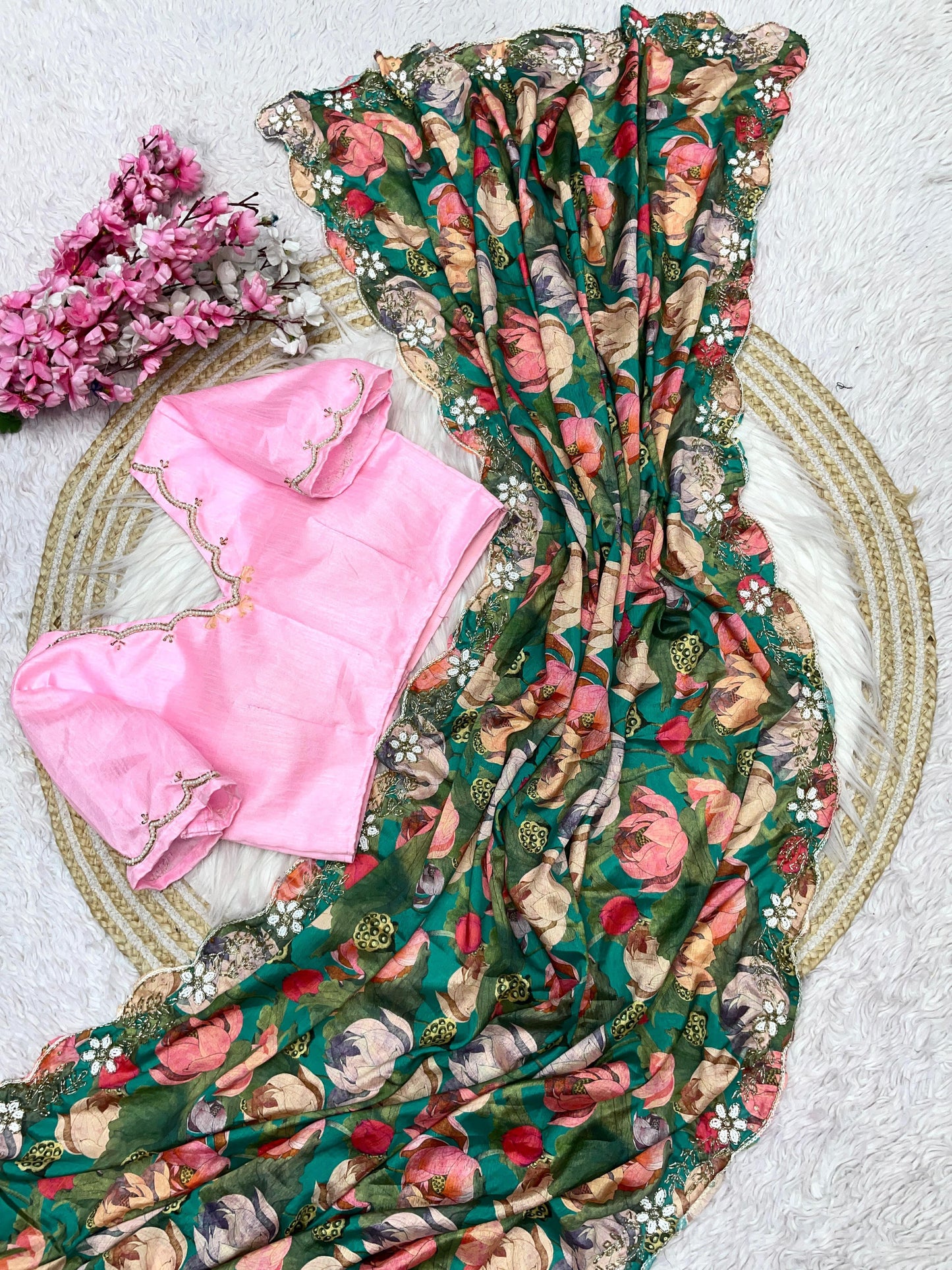 Elegant Soft Chinnon Silk Saree