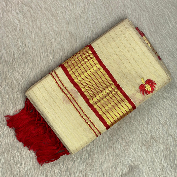 Kerala Tissue Floral Saree