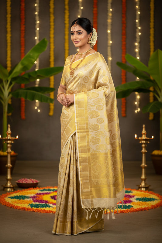 Kerala Tissue Gold Saree