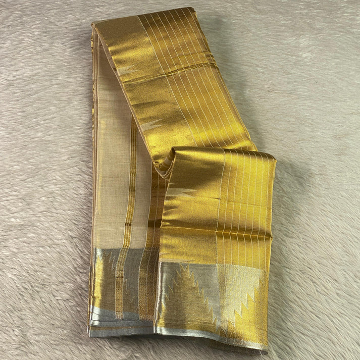 Kerala Tissue Geometric Design Saree