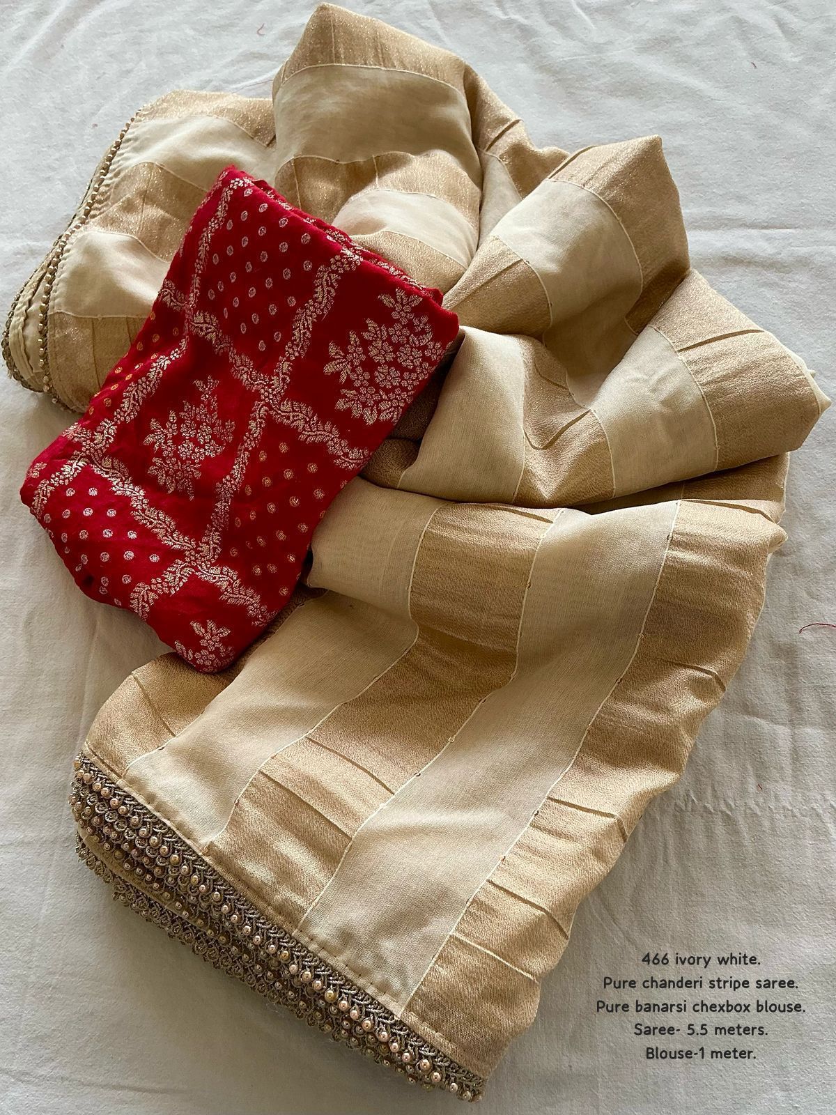 New premium Ivory Gold saree
