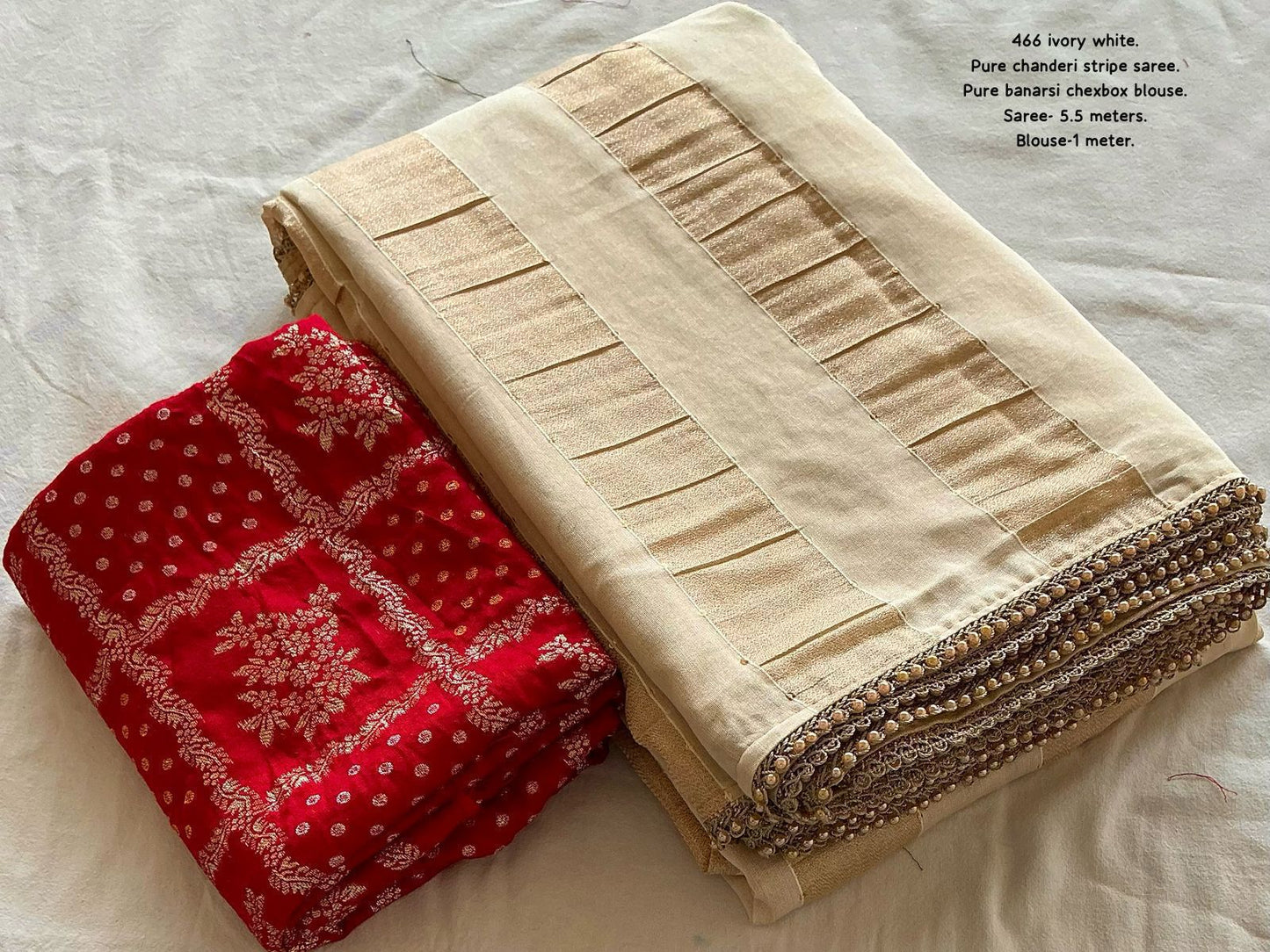New premium Ivory Gold saree