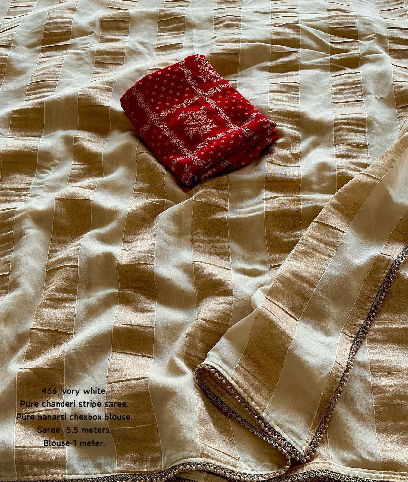 New premium Ivory Gold saree