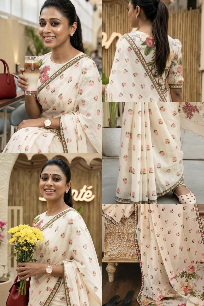 Linen Designer Saree