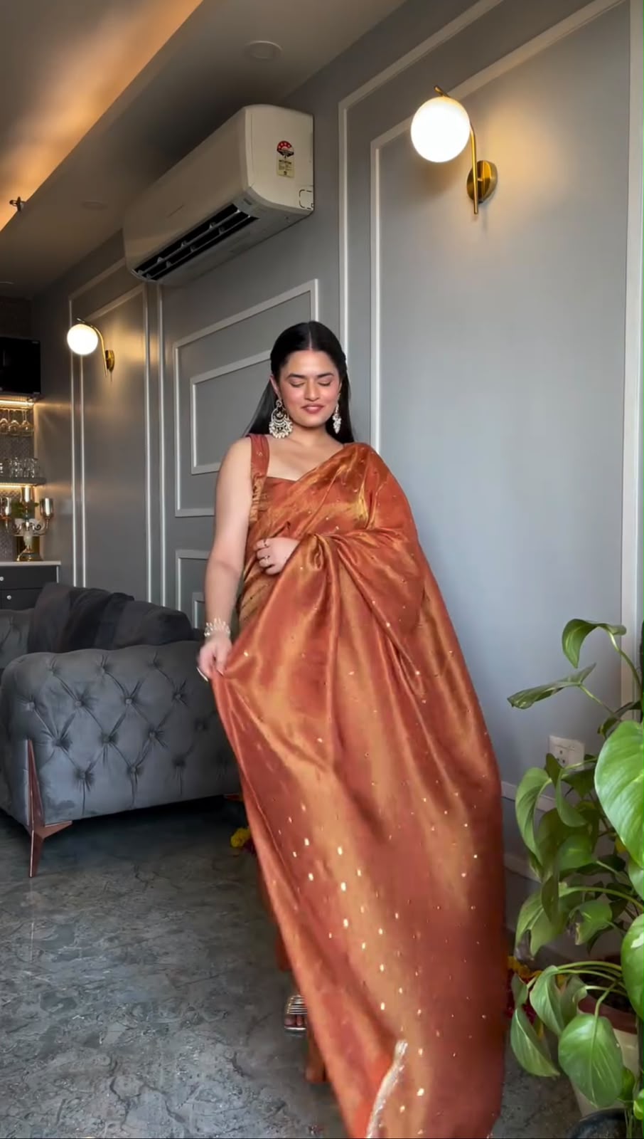 Designer Chimar Tissue Silk Saree