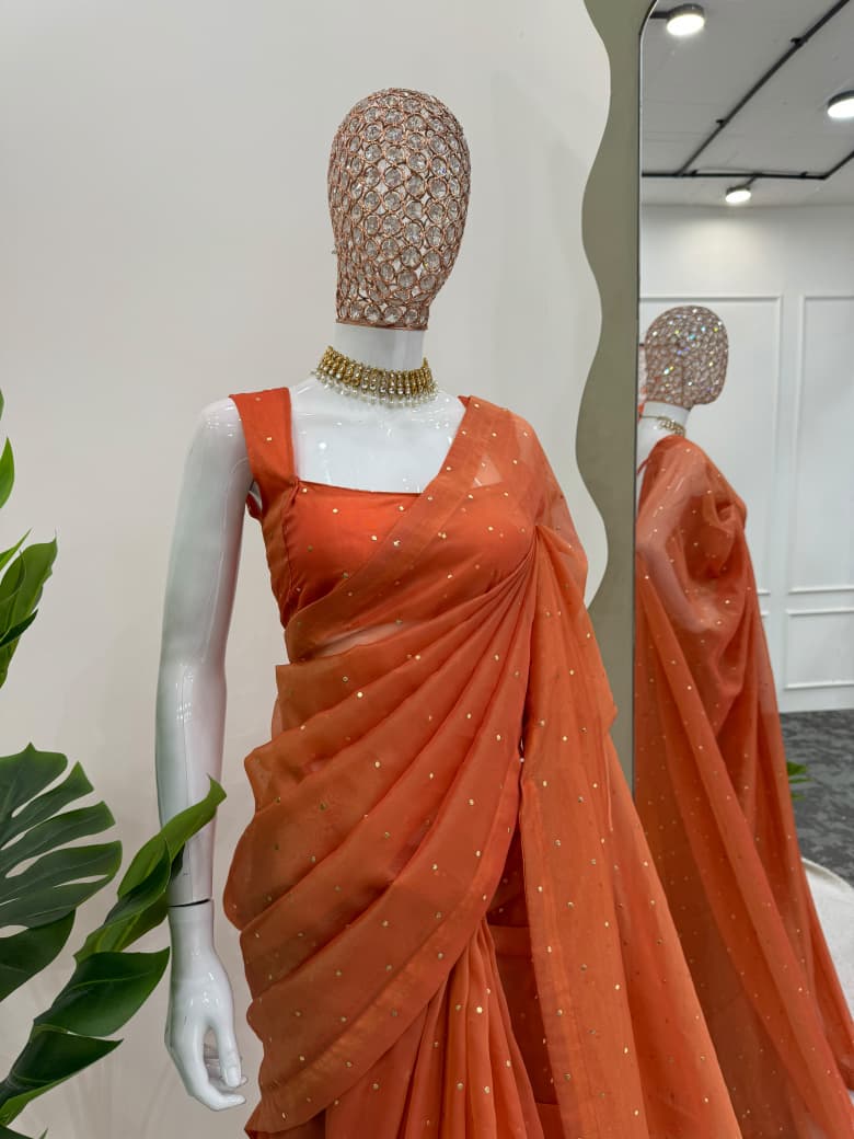 Designer Chimar Tissue Silk Saree