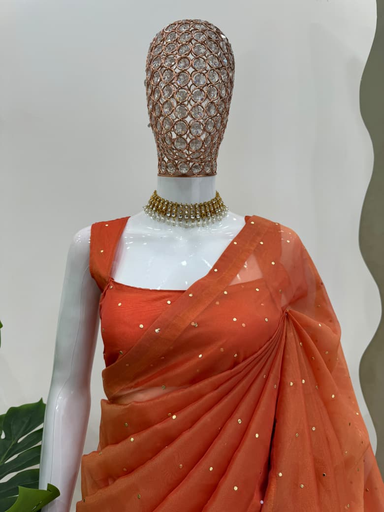 Designer Chimar Tissue Silk Saree