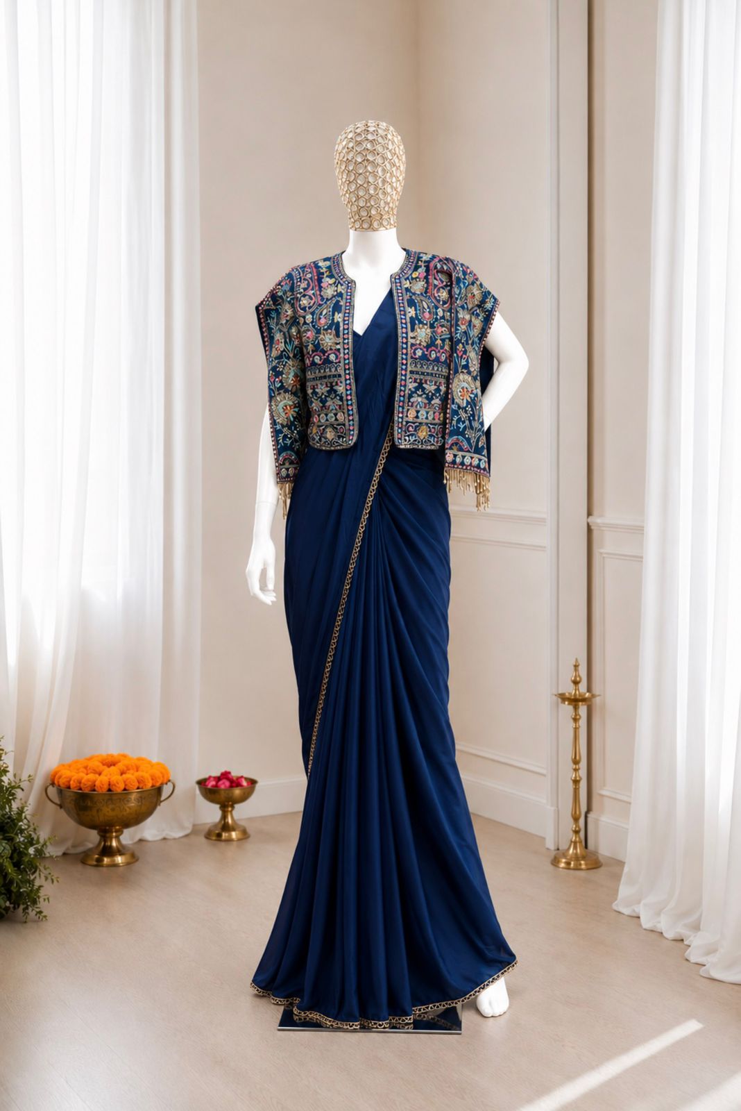 Ready to Wear Crepe Silk Saree