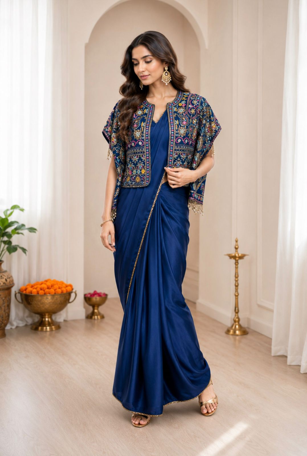 Ready to Wear Crepe Silk Saree