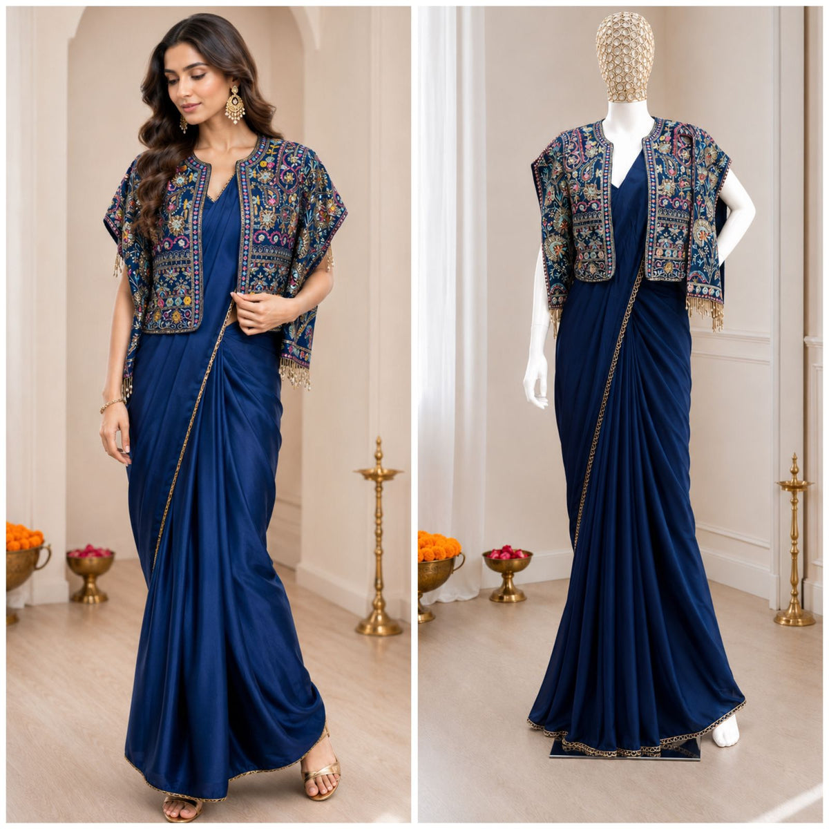 Ready to Wear Crepe Silk Saree