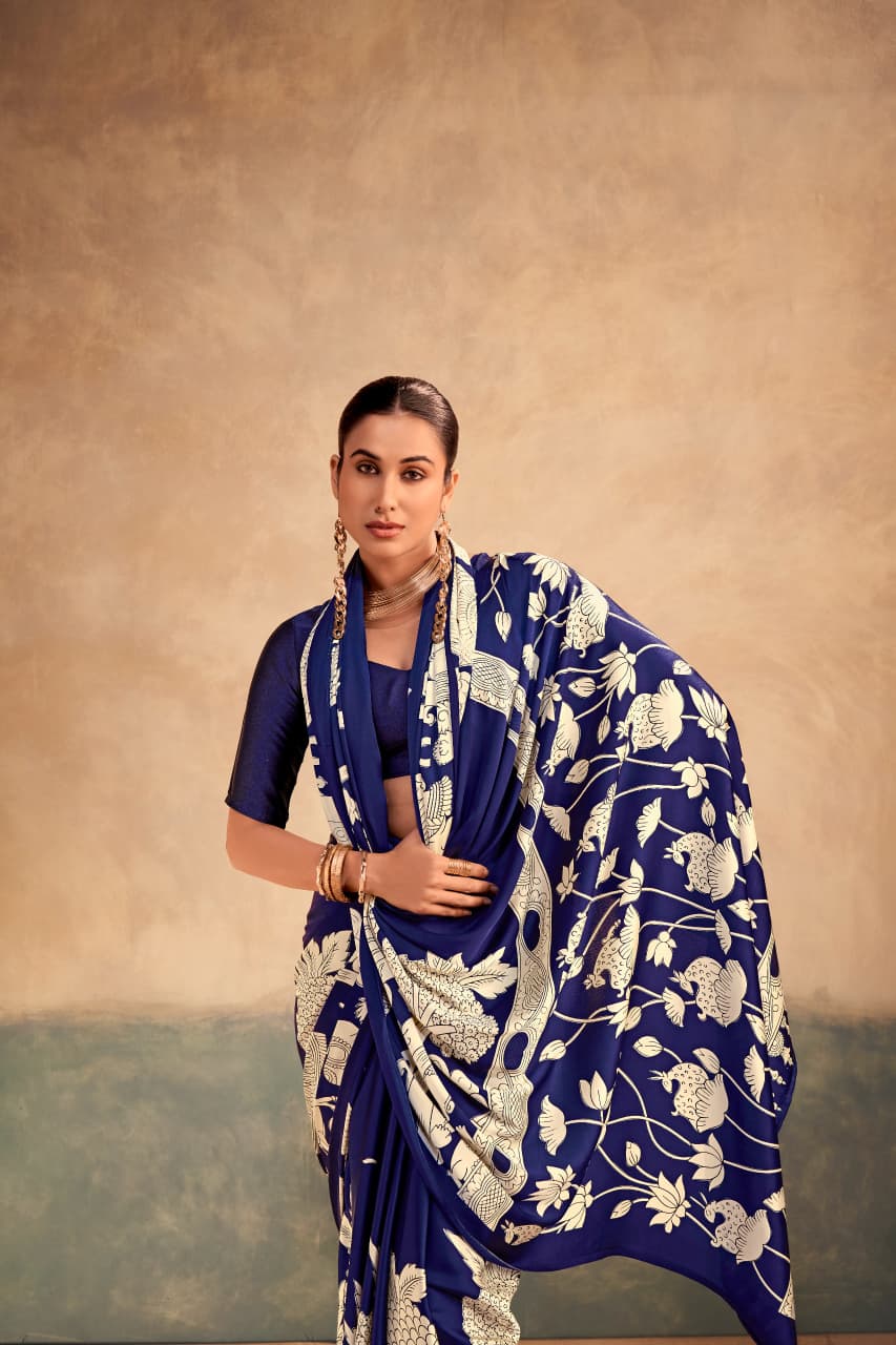 Kalamkari Satin Saree