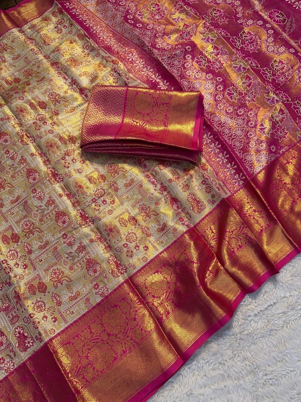Kanchipuram-inspired Silk Saree