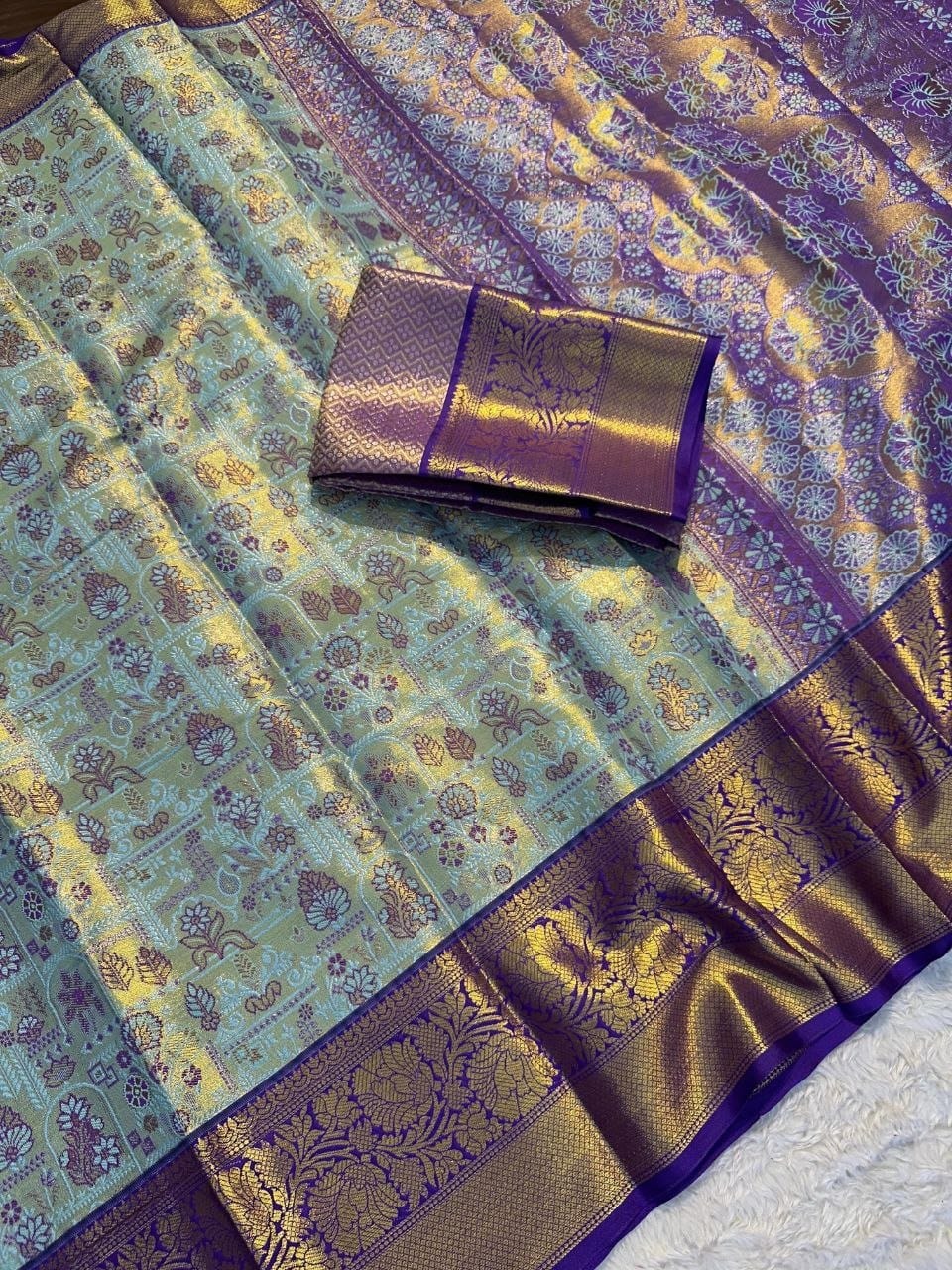 Kanchipuram-inspired Silk Saree