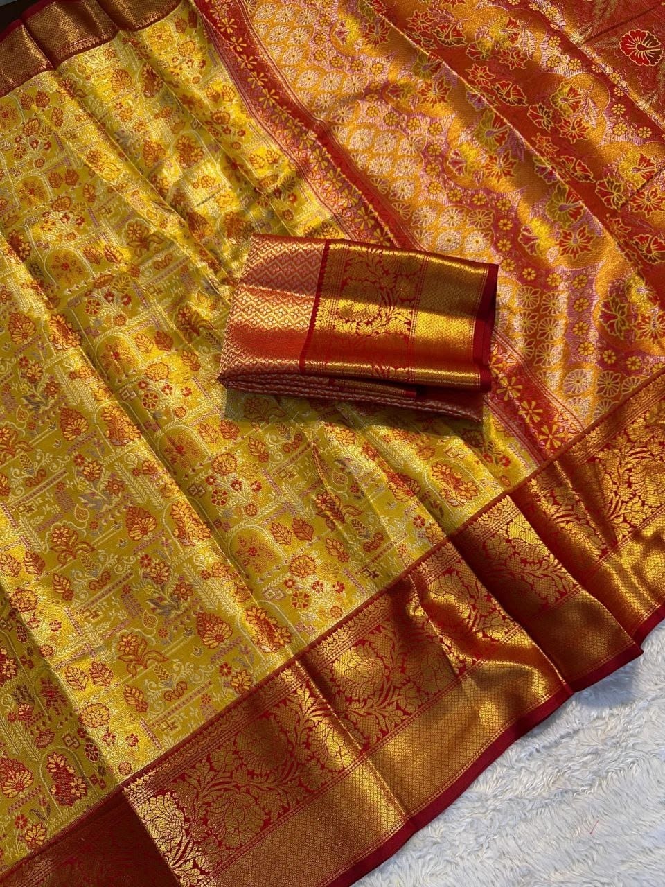 Kanchipuram-inspired Silk Saree
