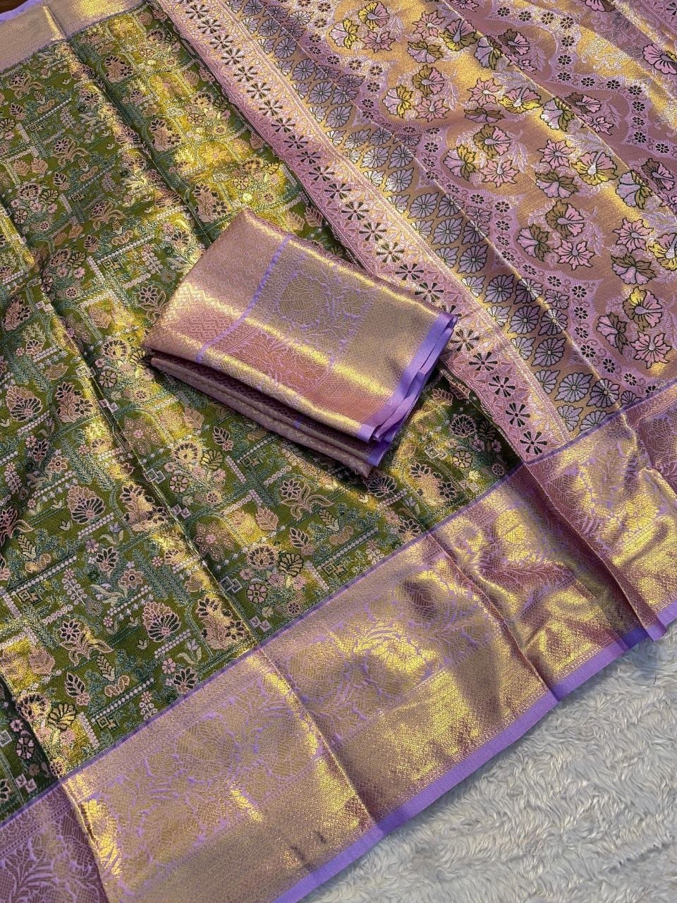 Kanchipuram-inspired Silk Saree