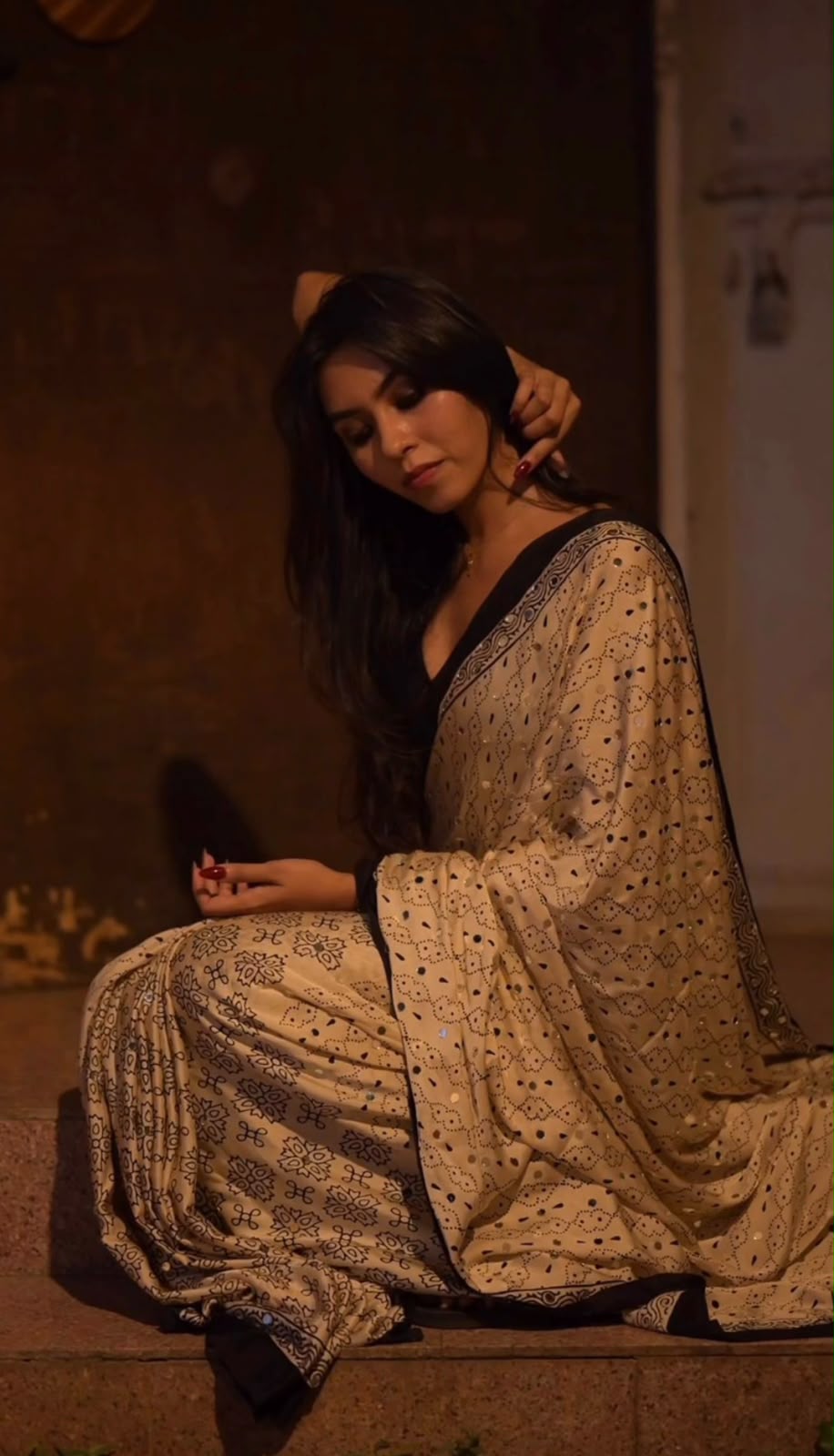 Gajji Silk Heavy Mirror Work Saree