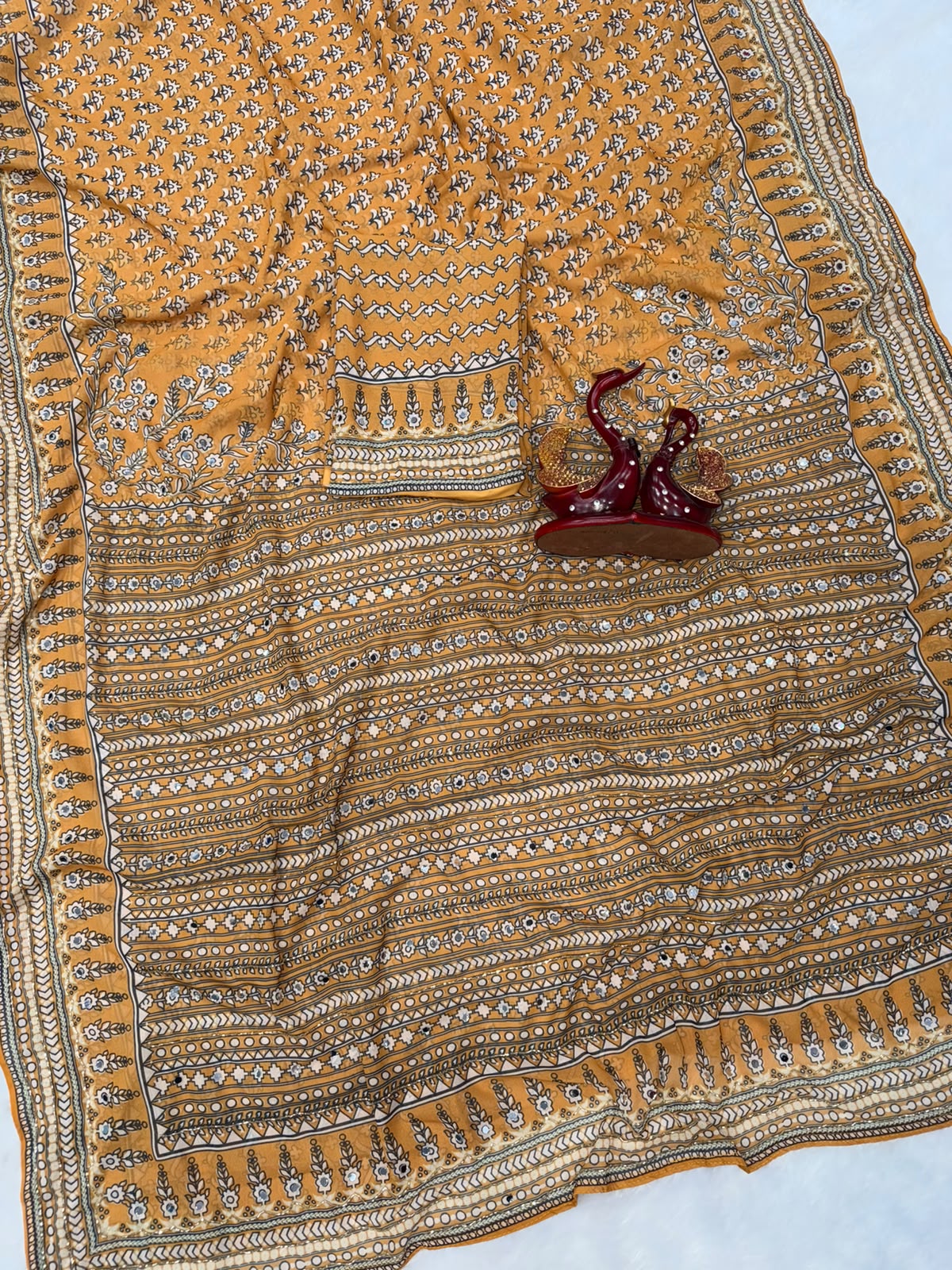 Designer Fox Georgette Saree with Mirror Work