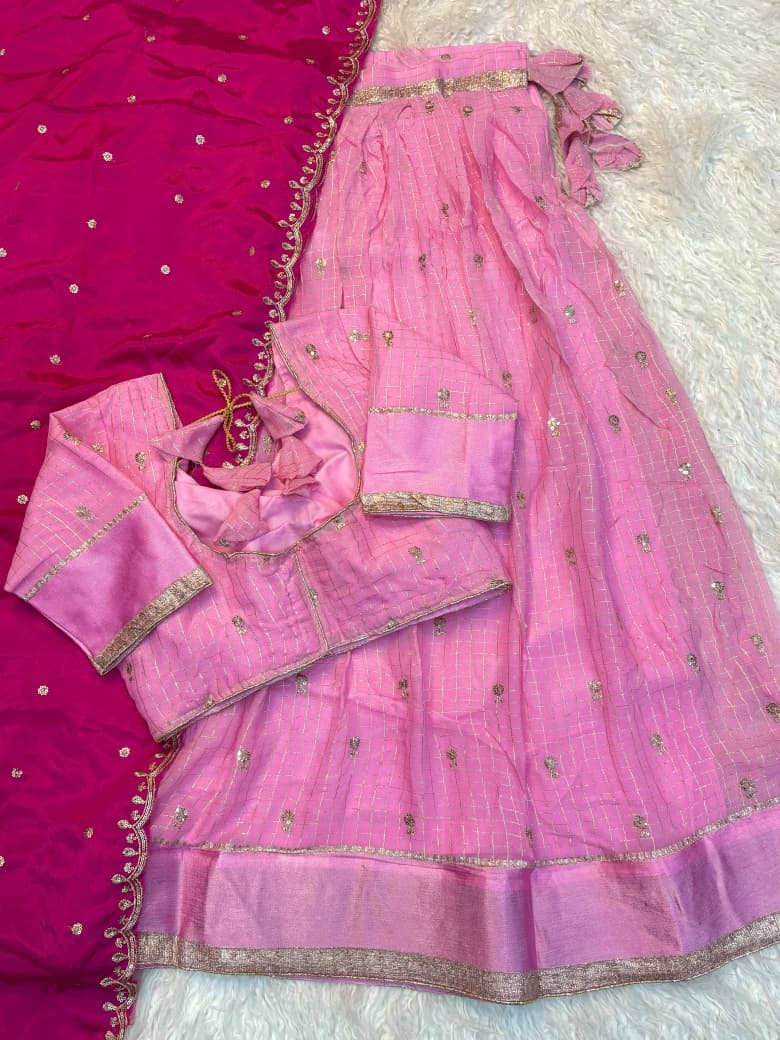 Pure Viscose Georgette Half Saree Set with Sequin Work