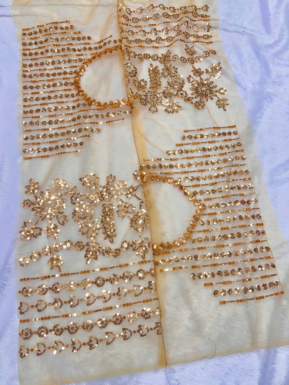 Heavy Nylon Butterfly Net Saree with Multi & Sequence Work and Lace Border