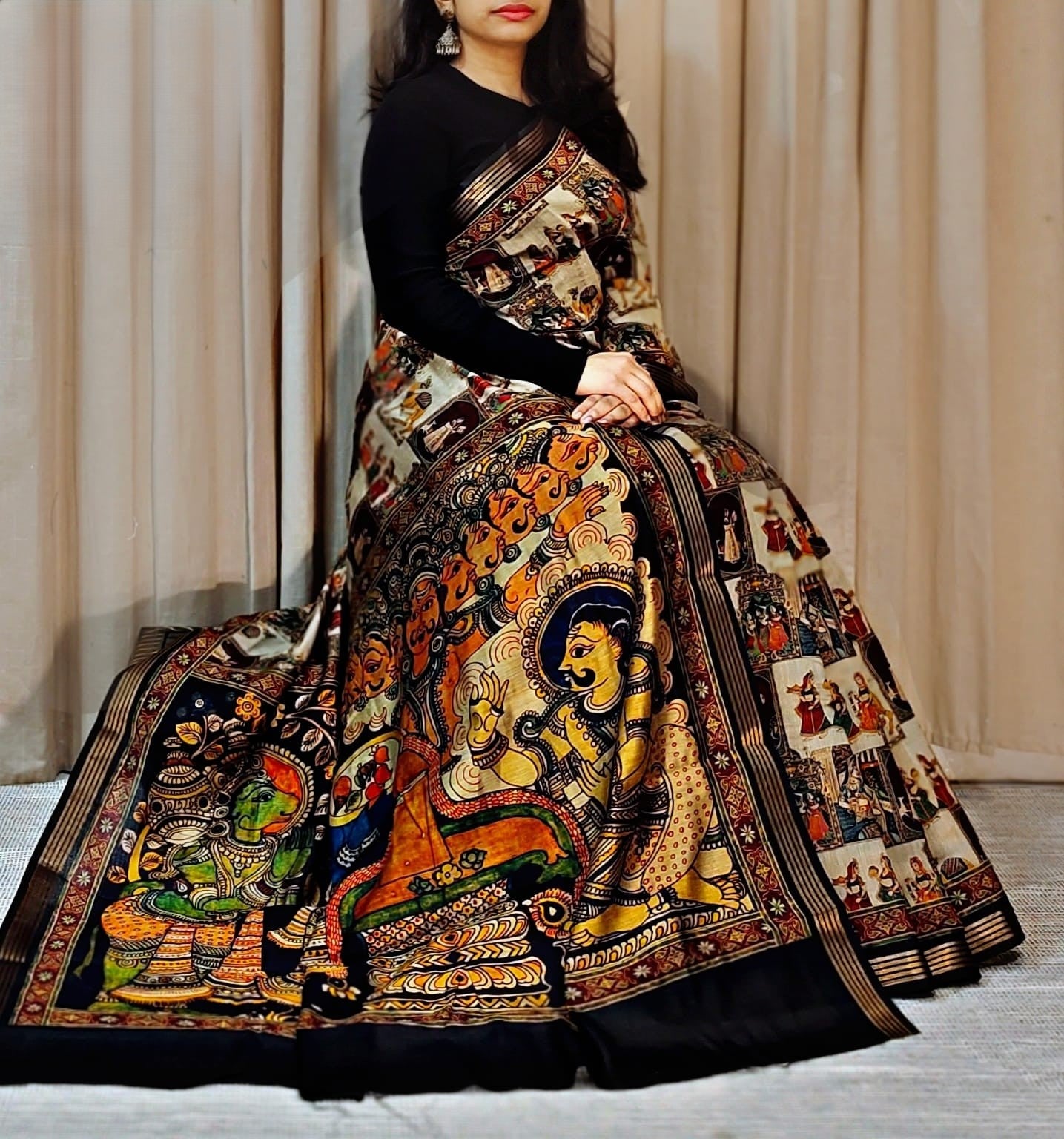 Beautiful MAL COTTON Saree with Gold Zari Border