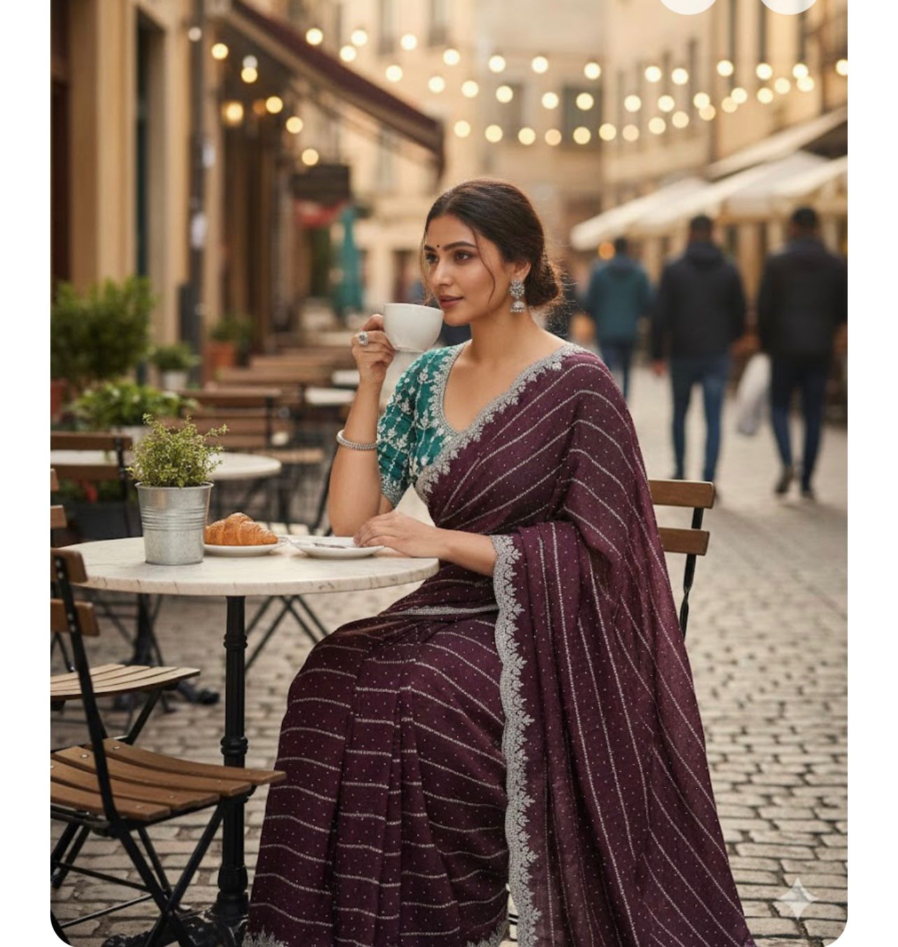 Crunchy Crush Designer Embroidered Saree